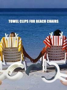 SHEIN 5pcs Heavy Duty Plastic Beach Towel Clips - Large Windproof Clothes Pegs For Washing Line, Pool Lounger, Chair & Blankets Secure - Jumbo Size For Drying, Hanging Rack, Random Color - Multicolor - View 3