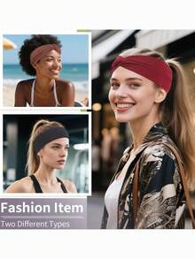 SHEIN 1/6 Băng đô cài tóc boho kiểu dáng rộng cho nữ, phụ kiện tóc thời trang, co giãn, thoải mái, dùng để trang trí nhà cửa, phong cách mùa thu - nhiều màu - Xem 4