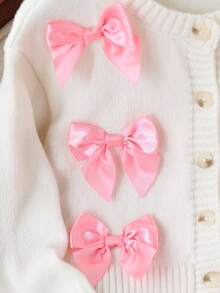 SHEIN Young Girl Fashionable Bow Knit Cardigan , Long Sleeve Open Front Cardigan With Bows Winter Fall - White - View 7