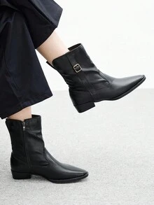 CUCCOO BIZCHIC Women's Mid-Calf Elegant Commuter Boots - Black - View 5