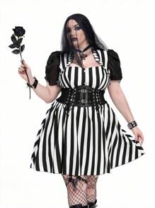 Whyspr 哥特朋克万圣节大码连衣裙