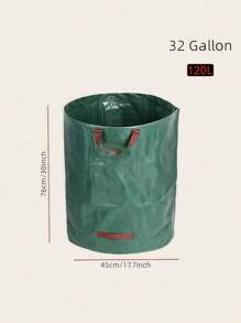 16 32 72 Gallon Large Capacity Garden Waste Bag With Handle Reusable Collapsible Heavy Duty Lawn Trash Bag Leaf Basket Bag Outdoor Camping Foldable Trash Can Portable Yard Waste Bags Debris Garbage Bag For Pool Patio Gardening - Green - View 5