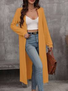 EMERY ROSE Women's Casual Solid Color Long Jacket Fall Winter Cloth For Women - Yellow - View 4