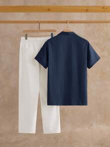 HIMLAND Men's Casual Short Sleeve Polo Shirt & Pants Set, Suitable For Everyday Wear 2 Piece Set, Summer, Cozy Outfits