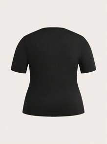 SHEIN Velisys Plus Size Seamless Women's Slim-Fit 3 PiecesSports Short Sleeve Set Gym Shirts - Multicolor - View 9