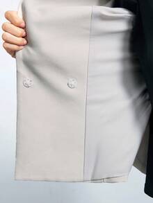 Maija 2025 金属扣设计翻领修身宽肩女背心无袖西装外套女背心女无袖S码秋冬女士 - 白色 - 查看 9