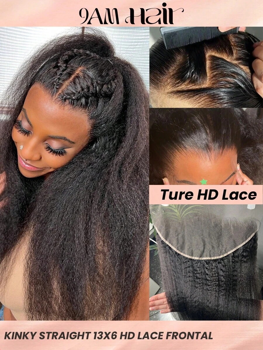 TrueHD Kinky Straight 13x6 HD Lace Frontal Melt Skins Invisible HD Lace 13x4 Frontal Only Pre Plucked Virgin Human Hair 2x6 5x5 HD Lace Closure Single For Woman 12-20 Inch - SNatural - View 1