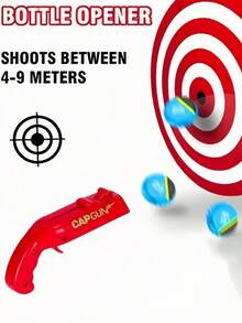 SHEIN 1pc Amusing Cap Gun Shaped Bottle Opener With Corkscrew - Multi-Functional Party Accessory For Effortless Beer Bottle Opening, Wine Cork Removal, And Fun Entertainment - Perfect For Home Bar, Party, And Wedding Favors, For Outdoor, Camping