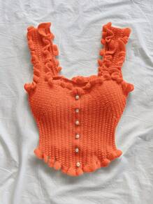 Soleia 女士浪漫休闲度假针织上衣 - 橘色 - 查看 4