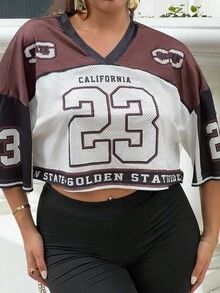 NegzBox Femme Décontracté Col V Lâche Manche 3/4 Maille T-Shirt, Convient Pour L'été, Convient Pour Les Jeux Sportifs - Multicolore - Voir 3