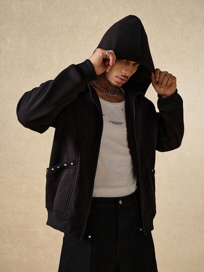 Street Life Men's Casual Solid Color Hoodie , Fall Winter