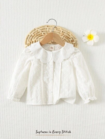 Cozy Pixies 女婴纯色荷叶边领开衫