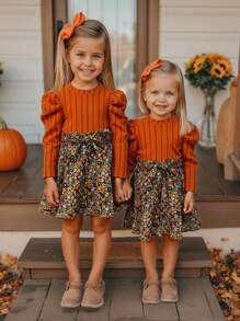 Emery Rose Kids Emery Rose Kids Baby Mädchen Farbe Boho gestrickt Rundhals Puffle Langarm Patchwork Blümchenkleid, geeignet für Herbst Winter, Winterkleid für Urlaub Zurück zur Schule Herbstkleid Zurück zur Schule Herbstkleid Kleinkind Mädchen Herbstkleid Herbst Kleinkind Mädchen Kleidung Baby Mädchen Kleid Herbst Orange Blumenkleid Kleinkind Kleinkind Mädchen Herbst Outfits - Khaki - Übersicht 8