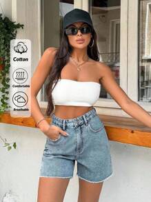 EURMUSE 100%Cotton Light Wash Raw Edge And Back Label - Light Wash - View 1