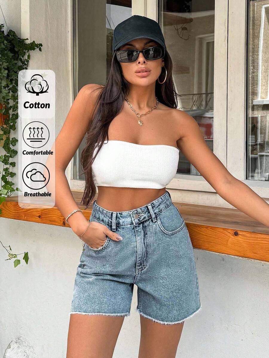 EURMUSE 100%Cotton Light Wash Raw Edge And Back Label - Light Wash - View 1