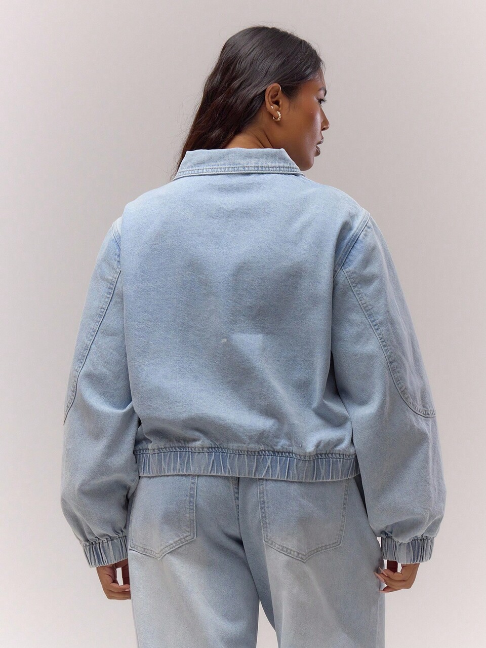Curve Balloon Sleeve Denim Jacket Only Cute Elegant Classy Casual Lounge Jacket For Women