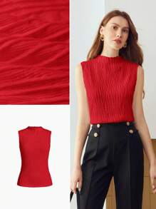 MOTF PREMIUM Camiseta de tirantes ajustada con patrón texturizado - Multicolor - Ver 8