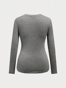 Modmama 3件套孕妇休闲圆领长袖修身孕妇T恤