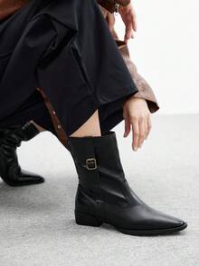 CUCCOO BIZCHIC Women's Mid-Calf Elegant Commuter Boots - Black - View 4
