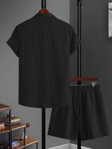 Manfinity RSRT Men's Casual Shirt And Shorts Set - Black - View 2