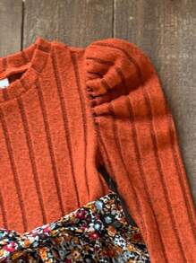 Emery Rose Kids Emery Rose Kids Baby Mädchen Farbe Boho gestrickt Rundhals Puffle Langarm Patchwork Blümchenkleid, geeignet für Herbst Winter, Winterkleid für Urlaub Zurück zur Schule Herbstkleid Zurück zur Schule Herbstkleid Kleinkind Mädchen Herbstkleid Herbst Kleinkind Mädchen Kleidung Baby Mädchen Kleid Herbst Orange Blumenkleid Kleinkind Kleinkind Mädchen Herbst Outfits - Khaki - Übersicht 4