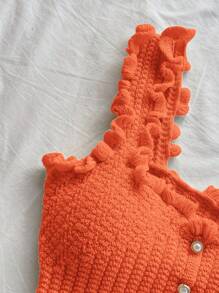 Soleia 女士浪漫休闲度假针织上衣 - 橘色 - 查看 3