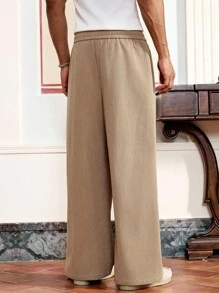 Manfinity VCAY Men's Casual Loose Long Corduroy Pants - Khaki - View 2