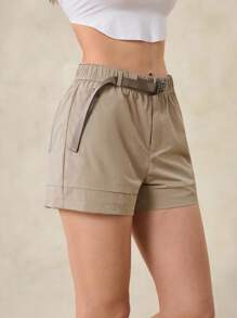 OutZeal 女士户外短裤，夏季徒步露营旅行防水弹力口袋设计，可调节腰带 - 卡其色 - 查看 10