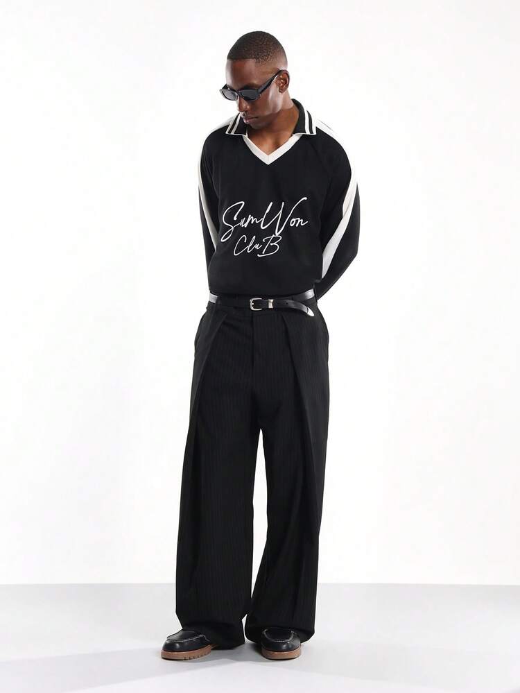 Koszulka polo w stylu uniwersyteckim z kontrastowymi paskami