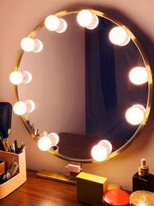 1PC4/6/8/10/12/14 LED Bulb Vanity Mirror Light, 3-Color USB Power Adjustable Vanity Mirror Light, Suitable For Home Bedrooms - Multicolor - View 10