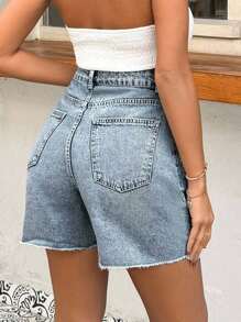 EURMUSE 100%Cotton Light Wash Raw Edge And Back Label - Light Wash - View 2