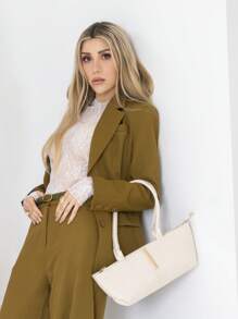 Anewsta Conjunto de traje formal de 2 piezas "Oldmoney" para mujer, tipo sastre: chaqueta blazer + pantalones rectos, tonos de color Maillard