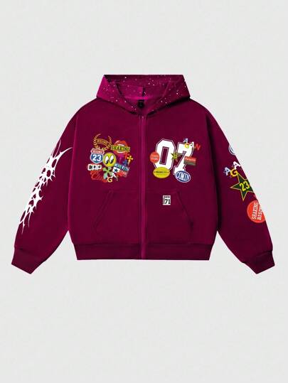 Street Life Sweat-shirt-shirt ample et court pour hommes avec décoration de sequins brillants, streetwear