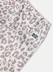 SUMWON Baby Girls Adorable Leopard Print Co-Ord Set T-Shirt With Elastic Waist Pants Summer Casual Comfortable Outfit - Multicolor - View 6