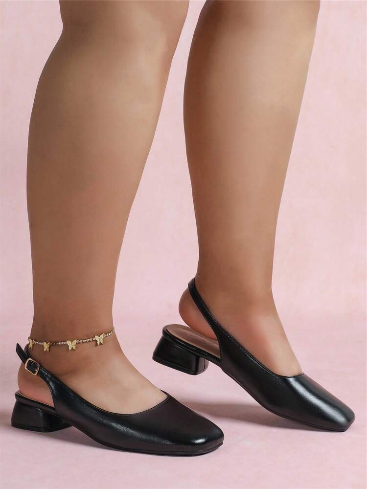 CUCCOO CURVES Bailarinas de tacón bajo cuadrado cómodas y clásicas de color negro con ajuste ancho, adecuadas para ir al trabajo, citas, reuniones, fiestas y diversas ocasiones