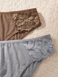 SHEIN 5条装女士简约休闲三角内裤 - 彩色 - 查看 4