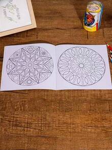 SHEIN 1 Sách tô màu Mandala tiếng Anh 128 trang cỡ lớn dành cho người lớn, liệu pháp nghệ thuật kèm sách mini 24 trang, bộ quà tặng giảm căng thẳng cho nam nữ, Giáng sinh, Halloween, sinh nhật, ngày lễ - Nhiều màu - Xem 10