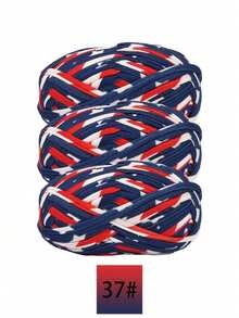 3pcs Polyester Satin Ribbon Yarn Bundle, Approximately 300g, Multi-Color And Mixed Color Self Peeling Gauze, Knitted Yarn, Colored Cloth, T-Shirt Yarn Fabric - Used For DIY Crochet Slippers, Bags, Storage Baskets Production - Multicolor - View 39