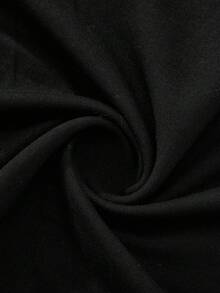 ROMWE MEN Goth Áo thun thoải mái có họa tiết chữ thập đính đá đỏ, thương hiệu thường ngày - màu đen - Xem 6