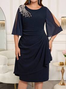 Ellevyn Váy quấn đính cườm và sequin thanh lịch cỡ lớn Váy cho nữ Váy cho nữ Váy thu thanh lịch cho nữ Váy thanh lịch cho nữ Váy cỡ lớn Váy thu Váy thu Váy cho nữ Váy dự tiệc ngắn Trang phục Halloween Quần áo cỡ lớn cho phụ nữ Trang phục lễ hội cho phụ nữ Trang phục phương Tây cho phụ nữ Quần áo mùa đông Quần áo mùa thu của phụ nữ Trang phục đi chơi Trang phục lễ hội - Màu xanh hải quân - Xem 4
