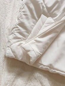 SHEIN Vintaside Kids 幼儿男童夹棉背心夹克，舒适、时尚、简约、可爱、百搭，秋冬 - 米色 - 查看 8