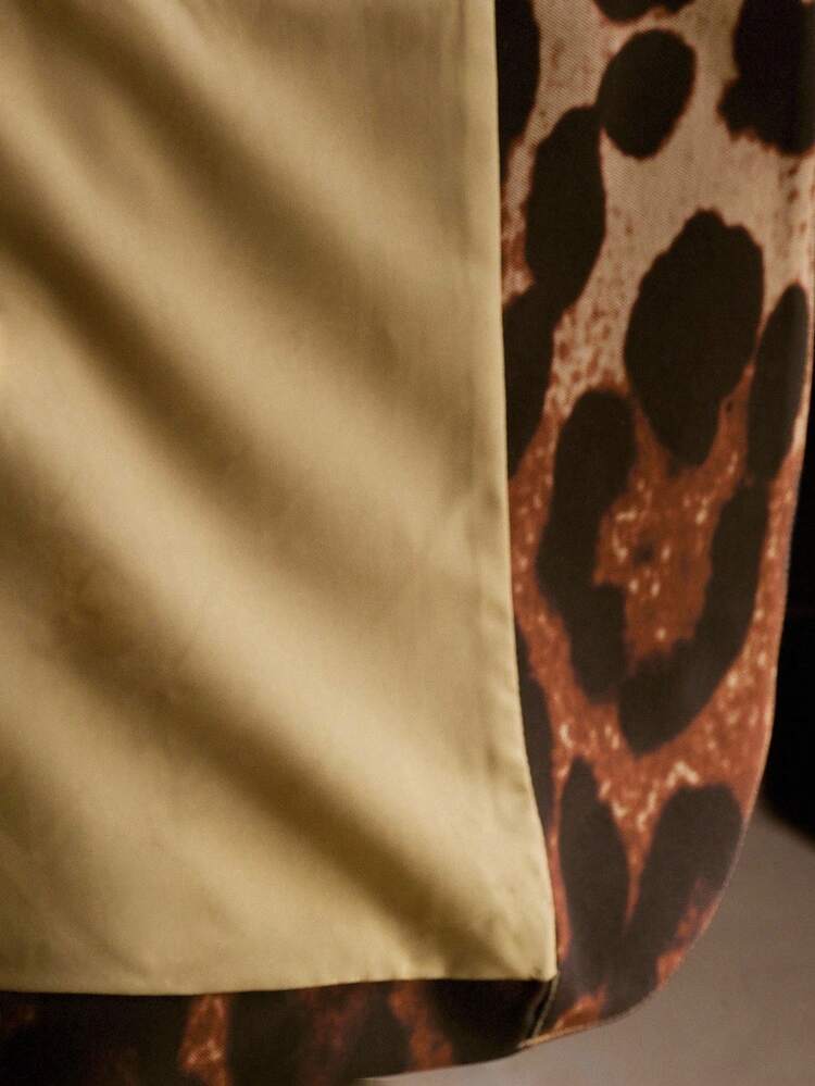 Vintage Style Snake Skin Print Women's Long Sleeve Jacket And Pants Suit Set