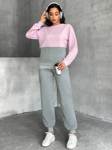 EURMUSE 女士两件套运动衫和运动裤套装 - 彩色 - 查看 1