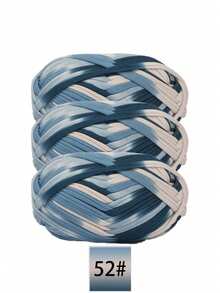 3pcs Polyester Satin Ribbon Yarn Bundle, Approximately 300g, Multi-Color And Mixed Color Self Peeling Gauze, Knitted Yarn, Colored Cloth, T-Shirt Yarn Fabric - Used For DIY Crochet Slippers, Bags, Storage Baskets Production - Multicolor - View 47