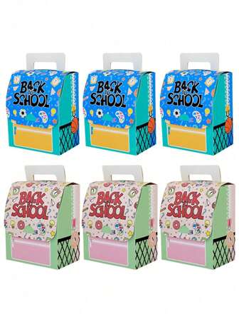 2/6/12pcs Back To School Backpack Gift Boxes, Colorful Backpack Candy Boxes With School Theme Design, Suitable For Classroom, Birthday Party Decorations And First Day Of School Celebrations, Birthday Party Boxes, Graduation, Birthday And Holiday Party Gifts