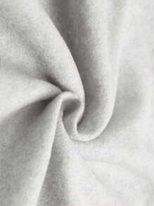 INAWLY 女士休闲落肩猫咪印花连帽衫 - 淺灰色 - 查看 4