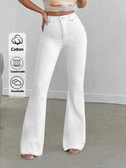 SHEIN Tall Klassische schlank geschnittene Schlagjeans in Unifarbe