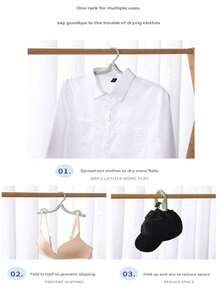 SHEIN Portable Folding Clothes Hanger - Easy To Store, New Material, No Old Materials Added, Multi-Color Clips To Meet Different Drying Needs, Non-Slip Design, Shoulder Support, Can Be Enlarged And Reduced, A Must-Have For Travel, Saves Wardrobe Space!(The Product May Have Slight Color Changes Due To Batch Problems, But The Quality Remains Unchanged And Does Not Affect The Appearance And Use)