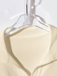 Franclia Áo len cổ polo mềm mại phong cách Hàn Quốc mới, dễ mặc và đi làm, phù hợp cho mùa hè dành cho nữ - Màu be - Xem 4