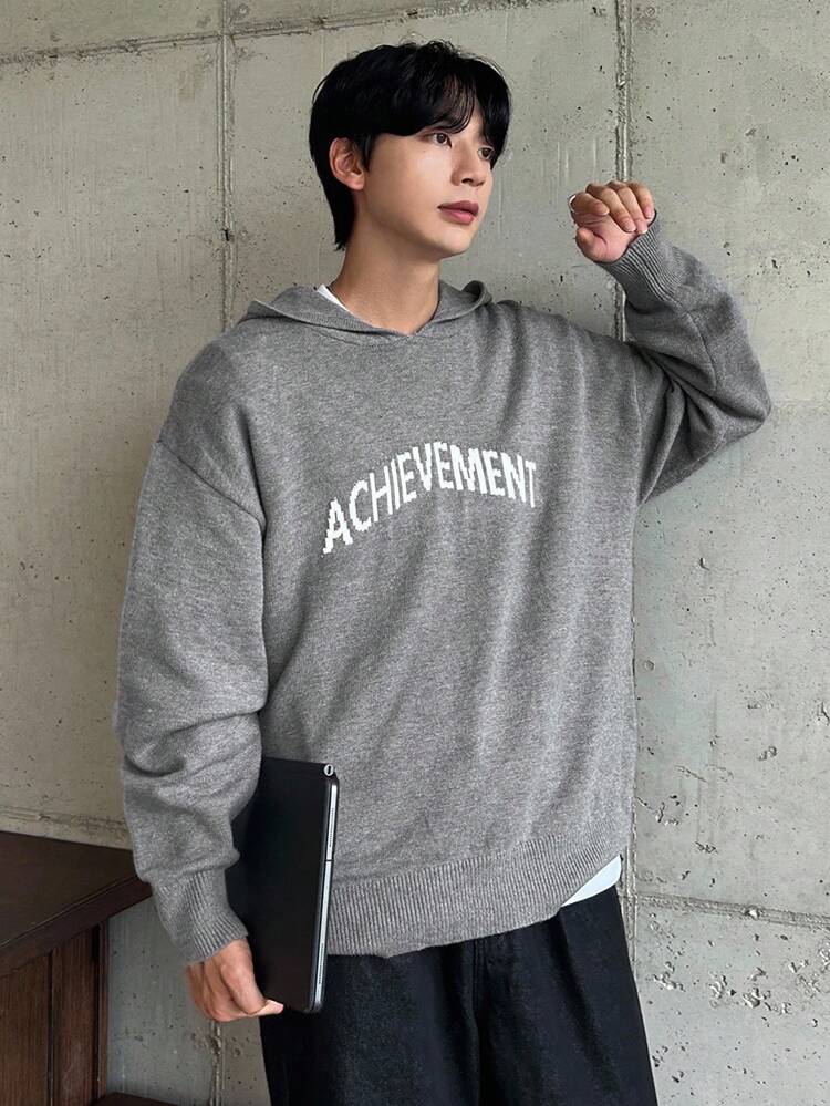 Men's Letter Print Hoodie Sweater, Autumn